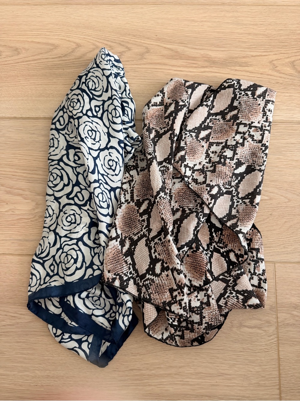 Y2K Printed Scarf Bundle Floral + Snakeskin Lightweight Scarves